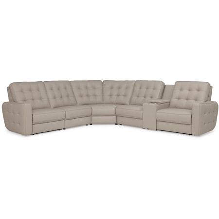 Astoria Casual 6-Piece Power Reclining Sectional Sofa with Storage Console