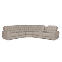 Astoria Casual 6-Piece Power Reclining Sectional Sofa with Storage Console