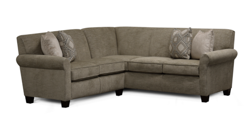 Transitional 2-Piece Sectional Sofa with Accent Pillows