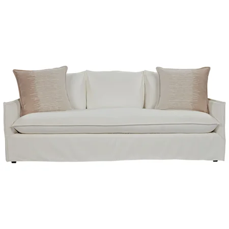 Casual Stationary  Sofa with Throw Pillows