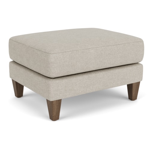 Transitional Ottoman with Tapered Legs