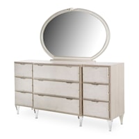 Glam 9-Drawer Dresser and Mirror