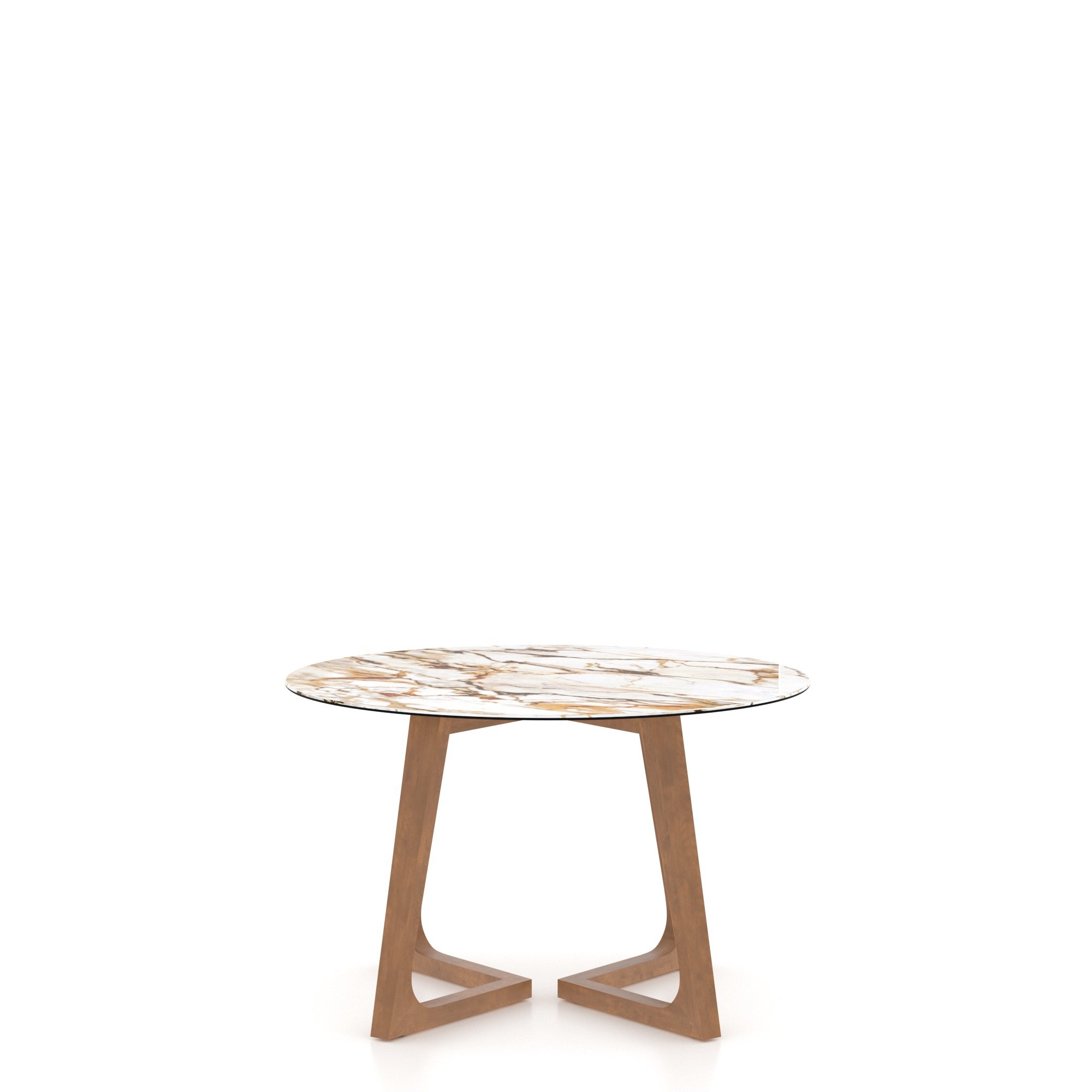 48" Double-Pedestal Table w/Porcelain Top