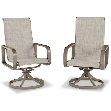 Front Sling Swivel Chair (Set of 2)