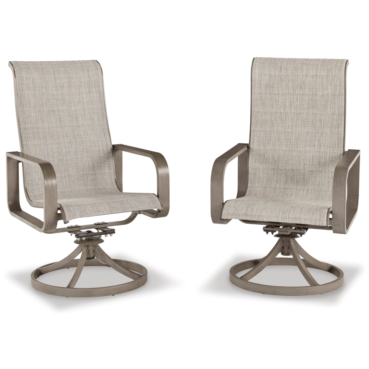 Signature Design by Ashley Beach Front Front Sling Swivel Chair (Set of 2)