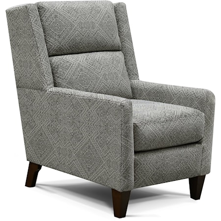 Transitional Accent Chair with Exposed Wood Legs