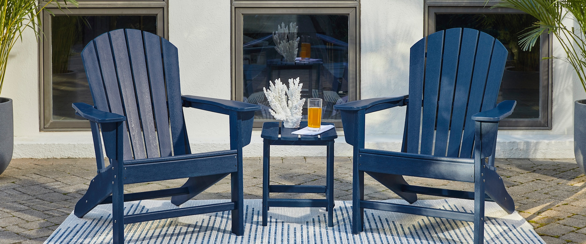 2 Adirondack Chairs and End Table Set