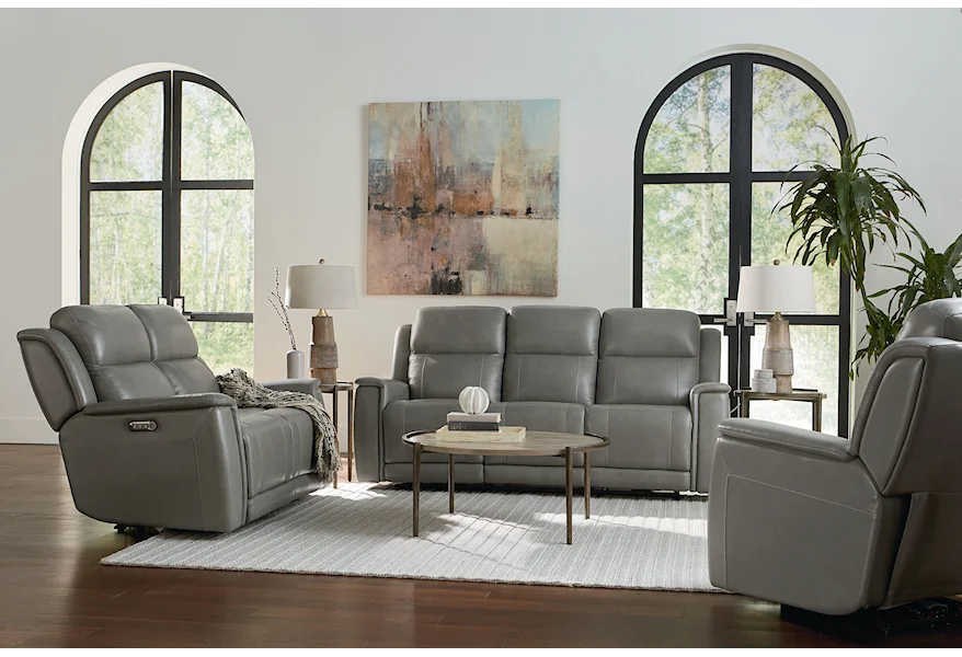 Club Level - Conover Power Reclining Living Room Group by Bassett at Goods Furniture