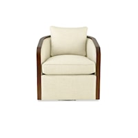 Transitional Swivel Chair with Throw Pillow