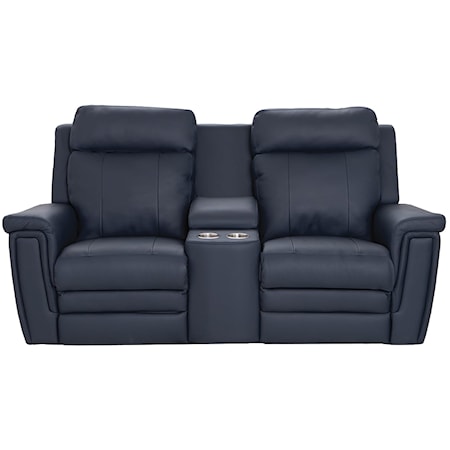 TOP GRAIN LEATHER MATCH PWR CONSOLE LOVESEAT