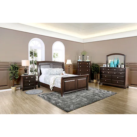Transitional 5 Piece Queen Bedroom Set with 2 Nightstands
