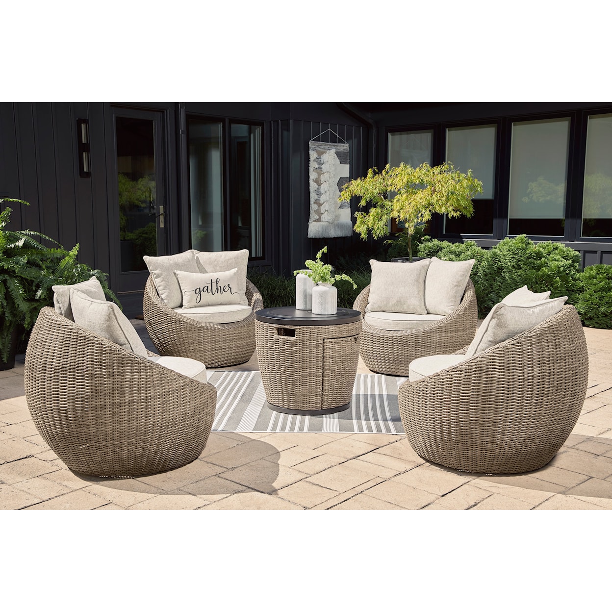 Signature Design by Ashley Danson Swivel Lounge with Cushion (Set of 2)