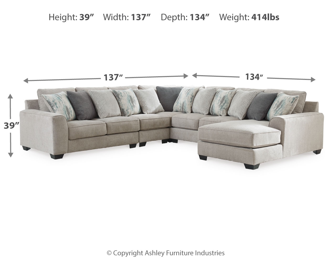 5-Piece Sectional With Chaise