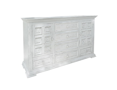 Rustic Dresser with Microfiber-Lined Top Drawers