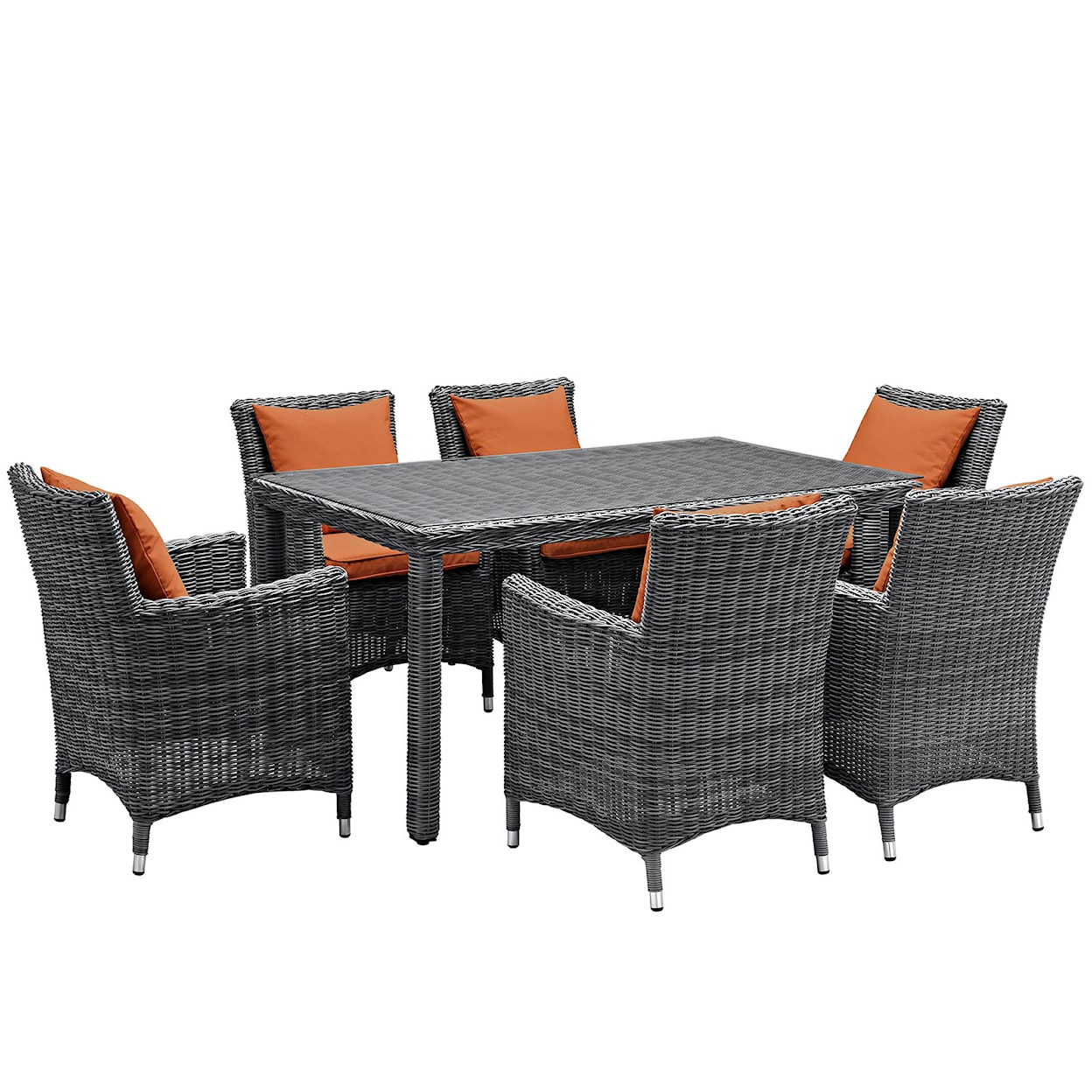 Modway Summon Outdoor 7 Piece Dining Set