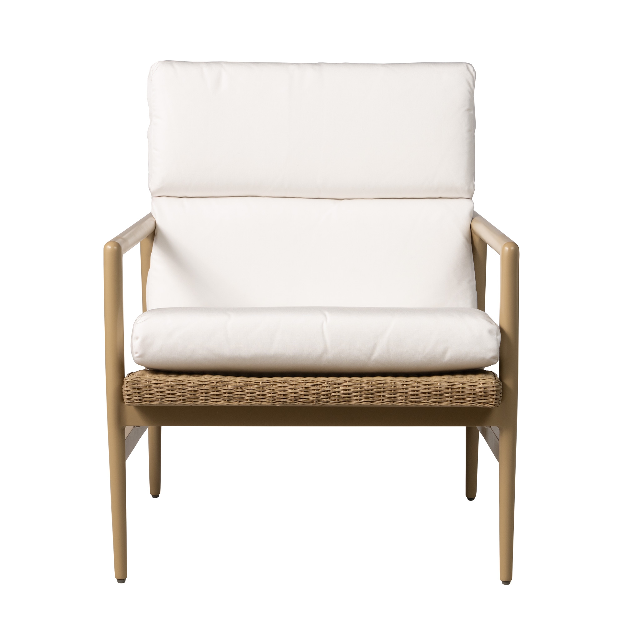 Cushioned Wicker-Seat Lounge Chair