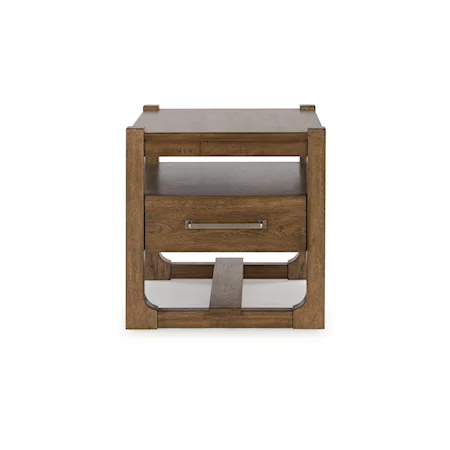 Casual Square End Table with Drawer