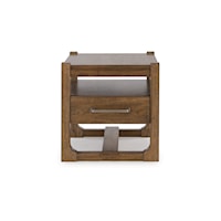Casual Square End Table with Drawer