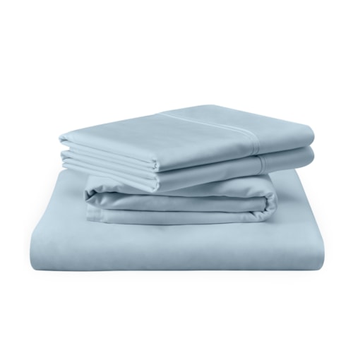 Queen Tempur Luxe Egyptian Cotton Sheet Set Sleepy Blue Linens