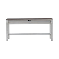 Farmhouse Console Bar Table with Charging Station