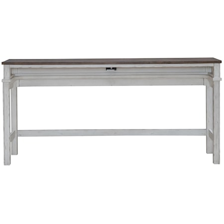 Farmhouse Console Bar Table with Charging Station