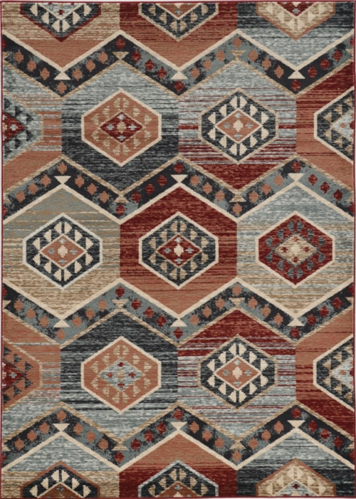 7'10" Round Red Artisan Rug