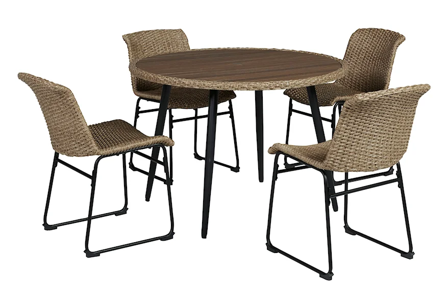 Amaris 5-Piece Outdoor Dining Set by StyleLine at EFO Furniture Outlet
