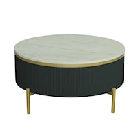 Transitional Cocktail Table with Faux Marble Top