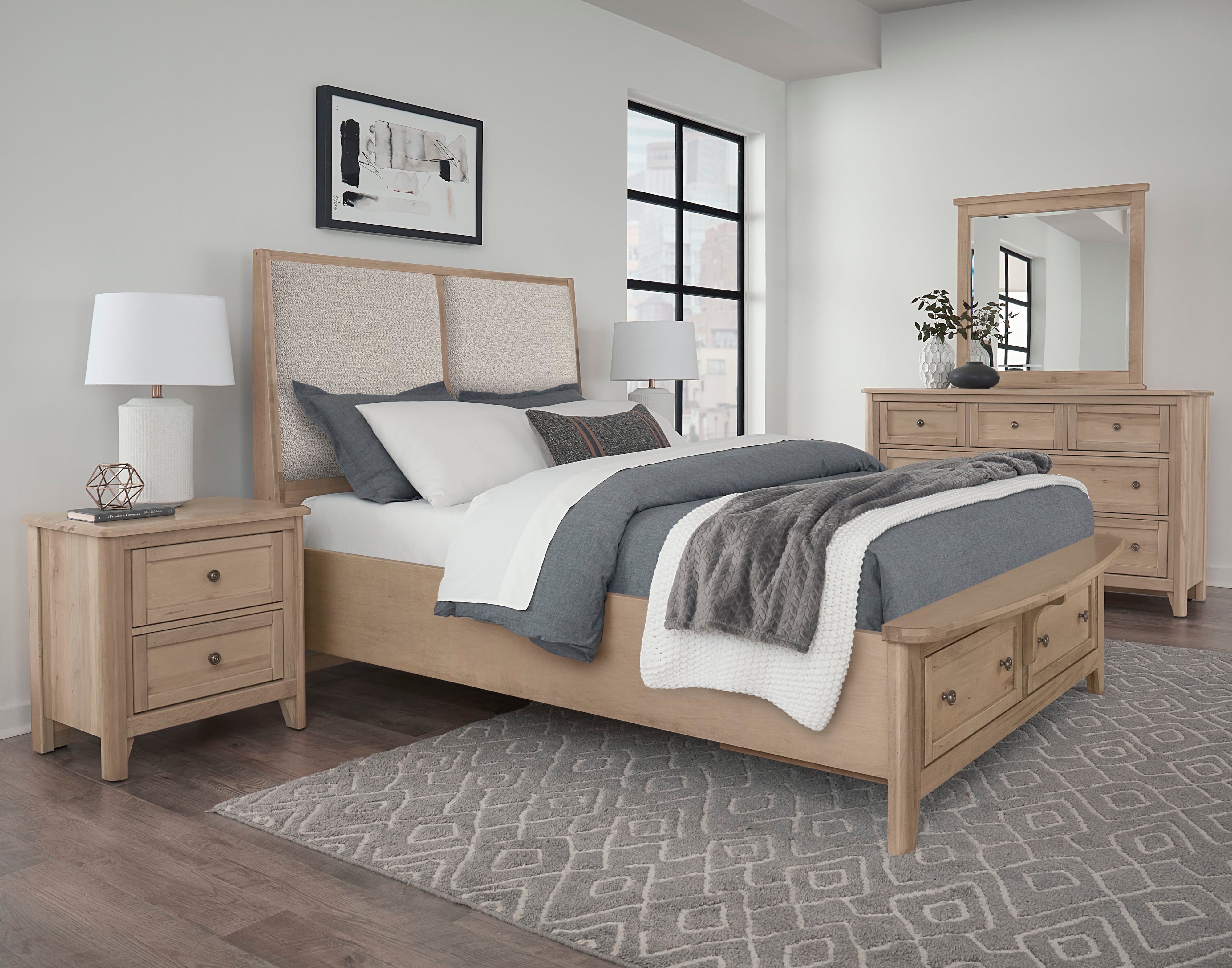 Queen Upholstered Storage Bed
