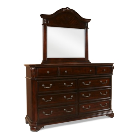 Dresser and Mirror Set