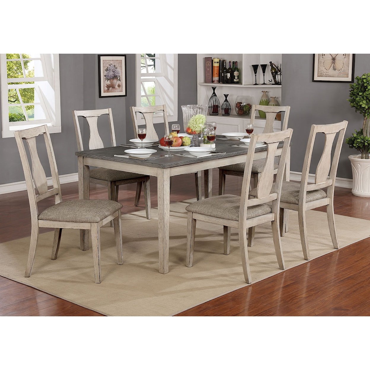 Furniture of America Ann 7-Peice Dining Set