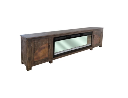 Rustic Electric Fireplace TV Stand with Color Changes