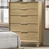 Transitional 5-Drawer Bedroom Chest with Center Metal Drawer Guides