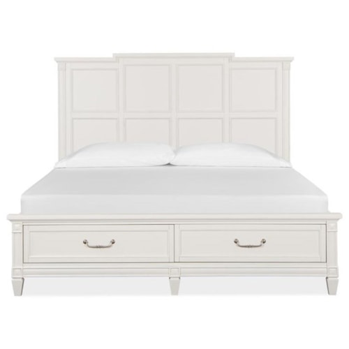 Cottage King Panel Bed with Footboard Storage