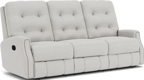 Button Tufted Manual Reclining Sofa