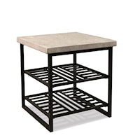 Cotemporary End Table with 2-Open Shelves