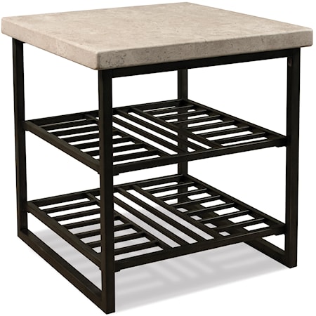 Cotemporary End Table with 2-Open Shelves