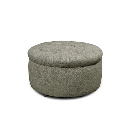 Contemporary Storage Ottoman with Black Casters