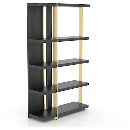 Contemporary Versatile Shelf-Style Buffet with Gold Metal Accents