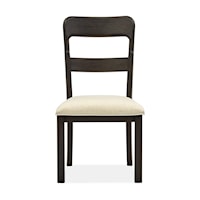 Modern Farmhouse Dining Ladder-Back Side Chair with Upholstered Seat