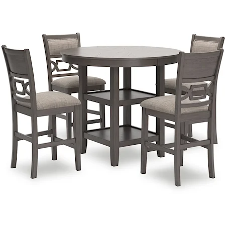 Counter Dining Table & 4 Stools (Set of 5)