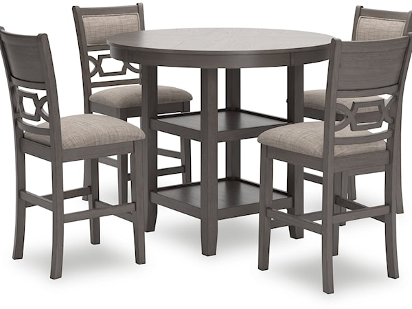 Counter Dining Table & 4 Stools (Set of 5)