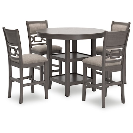 Counter Dining Table & 4 Stools (Set of 5)