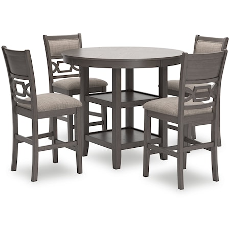 Counter Dining Table & 4 Stools (Set of 5)