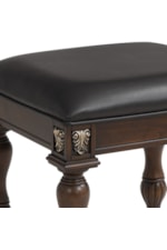 New Classic Maximus Traditional Vanity Stool with Upholstered Seat