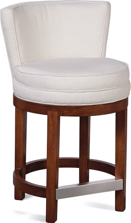 Transitional Round Upholstered Bar Stool