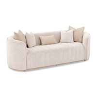 Transitional Upholstered Sofa with Channel Tufting