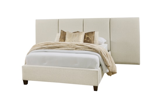Transitional Queen Upholstered Wall Bed with Low-Profile Footboard