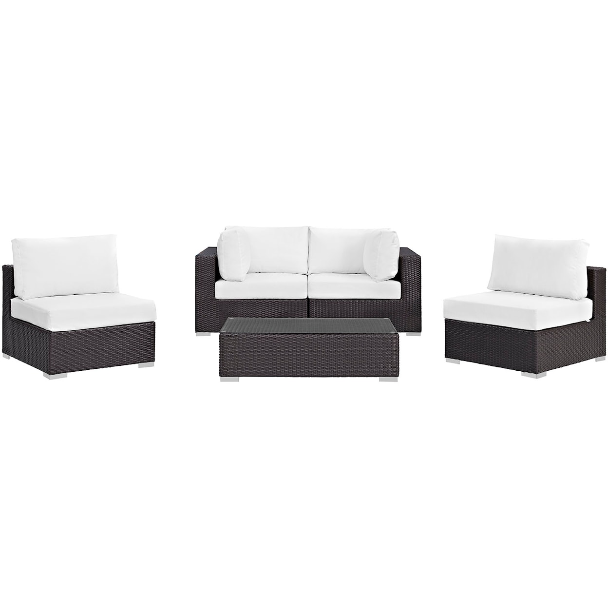 Modway Convene Outdoor 5 Piece Sectional Set