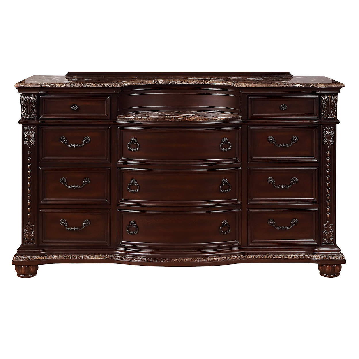 Crown Mark Stanley B1600 1 Traditional 11 Drawer Dresser With Low Shelf Royal Furniture Dressers